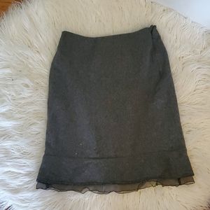 Black gray wool skirt